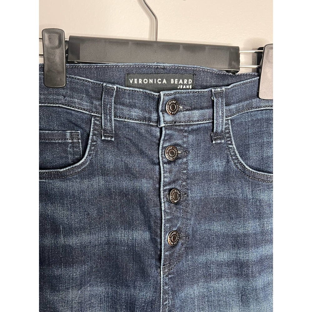 Veronica Beard Carolyn 10" Baby Boot Jeans Size 30 - Mid Rise Medium Wash Blue - Picture 7 of 14